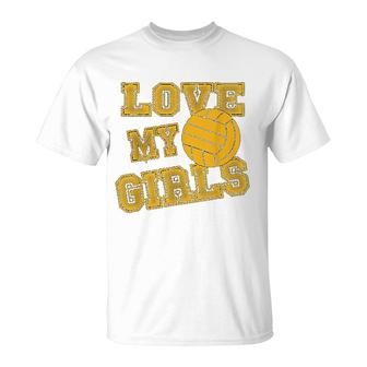Volleyball Love My Girls T-Shirt | Mazezy