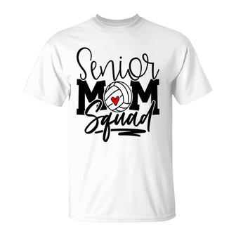 Volleyball Mom Senior Volleyball Mom Squad With Heart Sport Mom T-shirt - Thegiftio