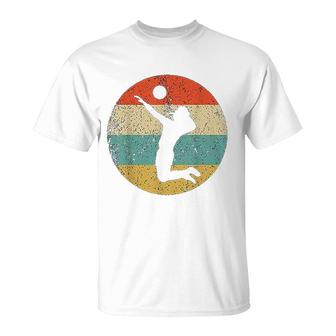 Volleyball Vintage Retro Volleyball Player T-Shirt - Thegiftio