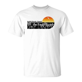 Waikiki Beach Hawaii Vintage Sunset Beach T-Shirt | Mazezy