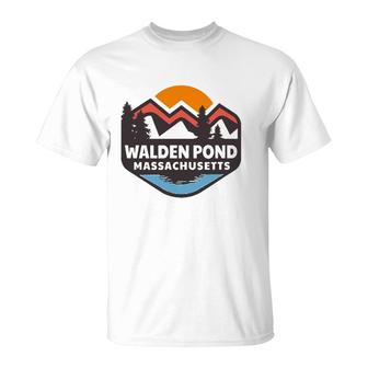 Walden Pond Massachusetts Mountains Sunset T-Shirt | Mazezy