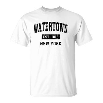 Watertown New York Ny Vintage Sports Design Black Design Pullover T-Shirt | Mazezy