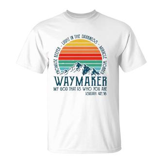 Way Maker Miracle Worker Mens Womens Kids Christian T-Shirt | Mazezy