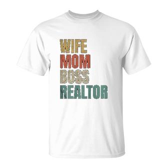 Wife Mom Boss Realtor T-Shirt | Mazezy