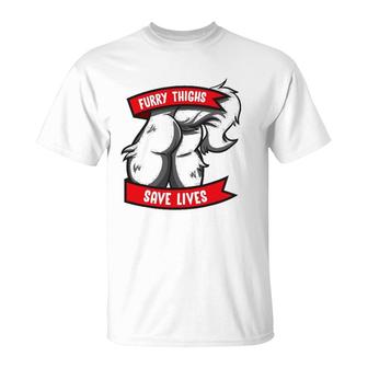 Wolf Furry Thighs Save Lives Proud Furry Pride Fandom T-Shirt | Mazezy