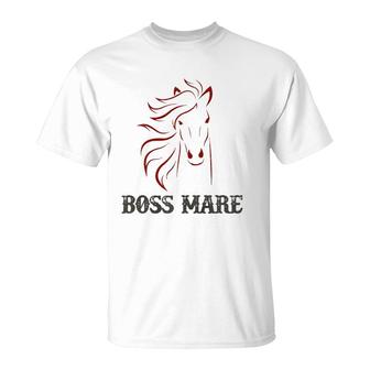 Women Mother's Day Horse Boss Mare Chestnut T-Shirt | Mazezy