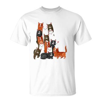 Women Or Girls Cat, Men Or Boy Colorful Cats T-Shirt | Mazezy