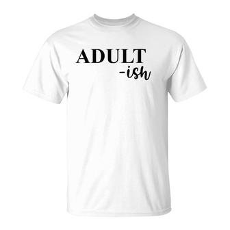 Womens Adult-Ish Dark V-Neck T-Shirt | Mazezy
