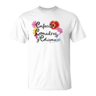 Womens Cafe Conchas Spanish Pun Funny Latina Cafecito Chisme Tank Top T-Shirt | Mazezy