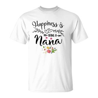 Womens Happiness Is Being A Nana Mother's Day Gift T-Shirt | Mazezy DE