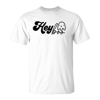Womens Hey Boo Funny Boo Halloween T-Shirt | Mazezy