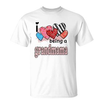 Womens I Love Being A Grandmama Cute Hearts Gifts T-Shirt
