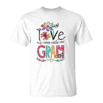 Womens I Love Being Called Gram Sunflower Gifts T-Shirt | Mazezy