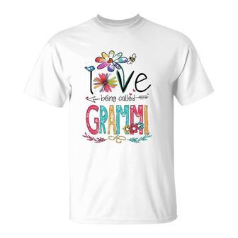 Womens I Love Being Called Grammi Sunflower Gifts T-Shirt | Mazezy