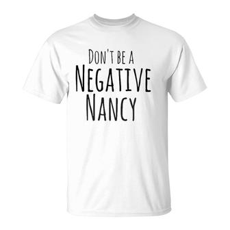 Womens Negative Nancy Positive Thoughts Mental Health V-Neck T-Shirt | Mazezy