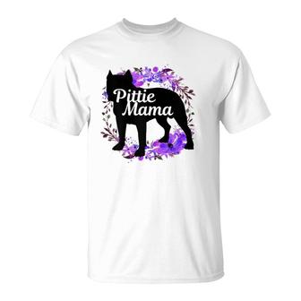 Womens Pitbull Mom Pittie Mama Dog Lover Funny Mother's Day Gift T-Shirt | Mazezy