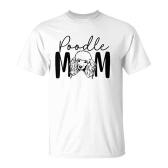 Womens Poodle Mom Gift For Poodle Lover Poodle Mama Crazy Dog Lady V-Neck T-Shirt | Mazezy