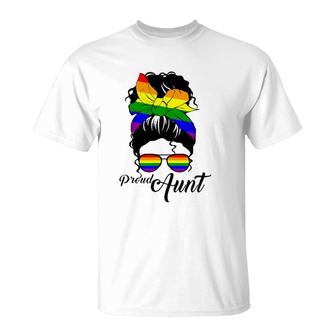 Womens Proud Aunt Mother's Day Gay Pride Lgbt-Q T-Shirt | Mazezy UK
