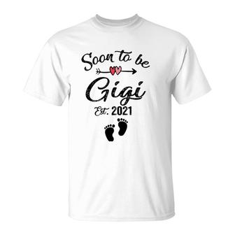 Womens Soon To Be Gigi 2021 Mother's Day For Mom Pregnancy T-Shirt | Mazezy UK