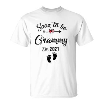 Womens Soon To Be Grammy 2021 Mother's Day For Mom Pregnancy T-Shirt | Mazezy
