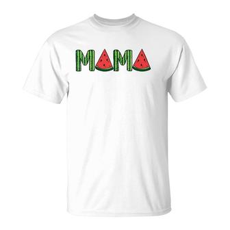 Womens Summer Vacation Mama Watermelon Gift Mothers Day T-Shirt | Mazezy UK