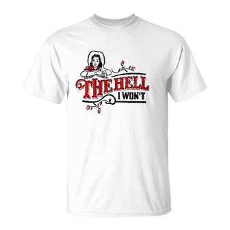 Womens The Hell I Won't Apparel For Life V-Neck T-Shirt | Mazezy