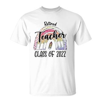 Womens Tie Dye Retired Teacher Class Of 2022 Retirement Leopard V-Neck T-Shirt | Mazezy