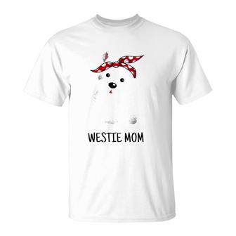 Womens Westie Mom West Highland White Terrier Dog Lovers Gift V-Neck T-Shirt | Mazezy