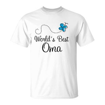 World's Best Oma Grandma Butterfly Mother's Day T-Shirt | Mazezy