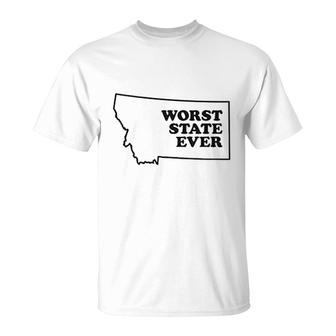 Worst State Ever Basic T-Shirt | Mazezy