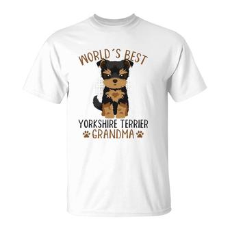 Yorkshire Terrier Grandma Yorkie Grandmother Mother's Day T-Shirt | Mazezy