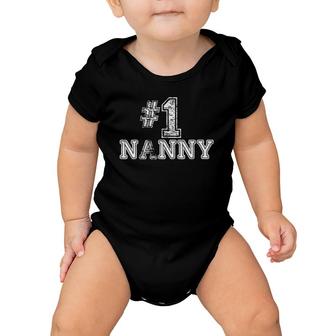 1 Nanny - Number One Grandmother Baby Onesie | Mazezy
