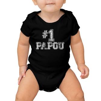 1 Papou Number One Sports Father's Day Gift Baby Onesie | Mazezy