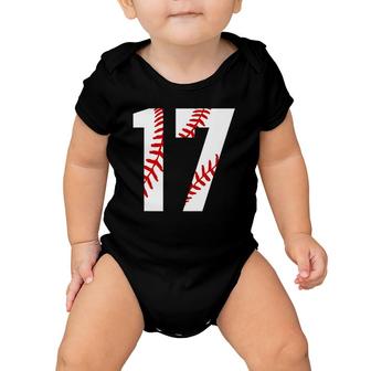 17 Baseball Seventeen Baseball Mom Fan Favorite Player Baby Onesie | Mazezy
