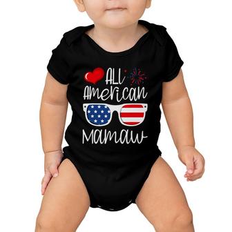 All American Mamaw 4Th Of July American Flag Grandma Baby Onesie | Mazezy