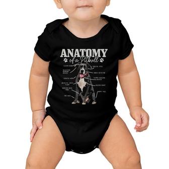 Anatomy Of A Pitbull Dog Funny Cute Pitbull Mom Pitbull Dad Baby Onesie | Mazezy