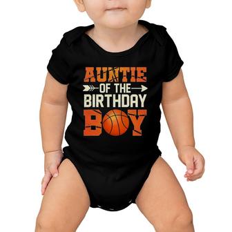 Auntie Of The Birthday Boy Basketball Mother Aunt Funny Baby Onesie | Mazezy