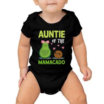 Auntie Of The Mamacado Avocado Family Matching Mother's Day Pink Bow Heart Baby Onesie | Mazezy