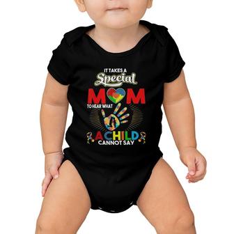 Autism Awareness Special Mom To Hear What A Child Cant Puzzle Baby Onesie | Mazezy