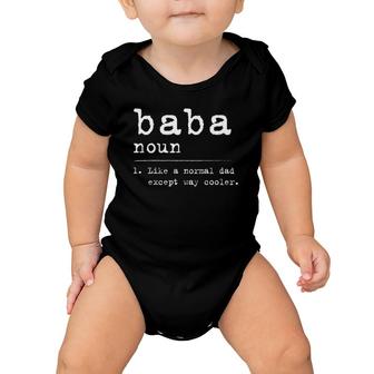 Baba Definition Funny Gift For Papi Cool Fathers Day Gift Baby Onesie | Mazezy