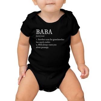 Baba Definition Funny Serbian Grandma Mother Day Gifts Baby Onesie | Mazezy