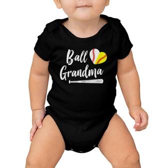 Ball Grandma Baseball Softball Grandmother's Baby Onesie | Mazezy