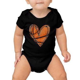 Basketball Heart Basketball Game Day Vibes Basketball Mom Baby Onesie | Mazezy