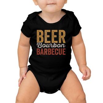 Beer Bourbon Bbq For Backyard Barbecue Grilling Dad Baby Onesie | Mazezy