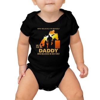 Behind Every Great Barrel Racer Who Believes In Herself Is A Daddy Who Believed In Her First Baby Onesie | Mazezy