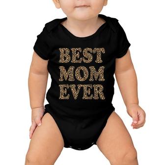 Best Mom Ever Leopard Plaid Mother's Day Mama Baby Onesie | Mazezy