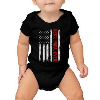 Best Papa Ever American Flag Funny Dad Grandpa Father Gifts Baby Onesie | Mazezy