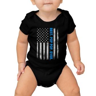 Best Poppop Ever American Flag Vintage Father's Day Gift Baby Onesie | Mazezy