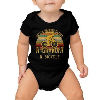 Bicycle Grandpa Never Underestimate A Grandpa On A Bicycle Baby Onesie | Mazezy