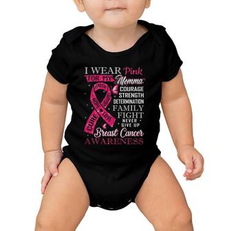Breast Cancer Awareness Tee I Wear Pink For My Momma Baby Onesie | Mazezy